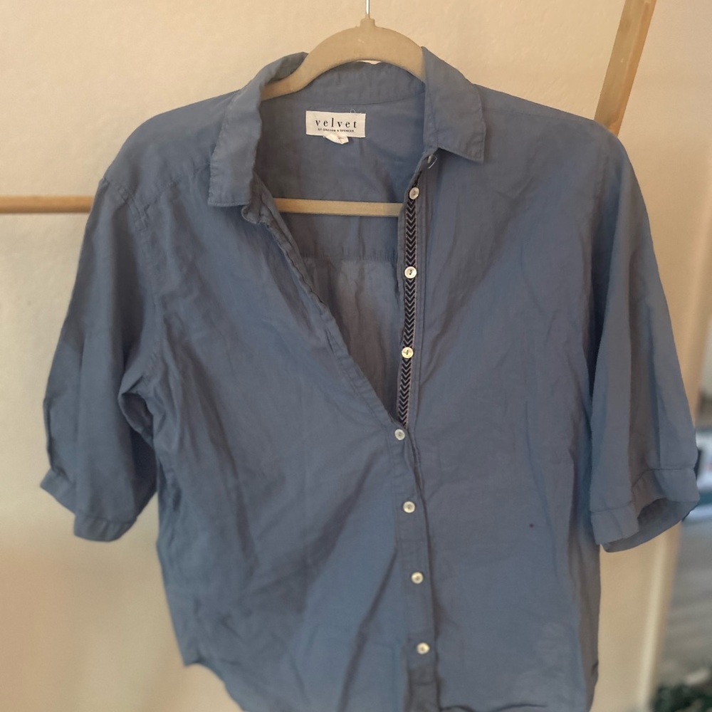 Velvet by Graham & Spencer Blue Button-Up